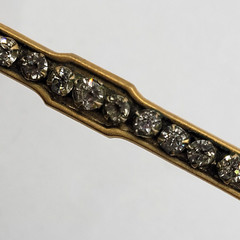 Edwardian Gold Plated with Rhinestones Brooch Bar Pin Circa 1920s