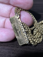 ANTIQUE NOUVEAU GOLD TONE 9 MULTI-STRAND LAYERED NECKLACE TINY BOOK LINKS 88g