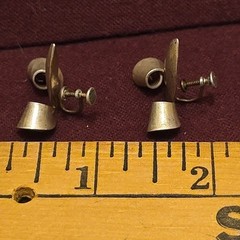 Vintage Sterling Silver 925 Clip on Screw-Back Earrings Twisted 1″ x 3/4″
