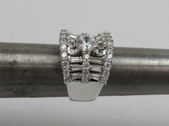 Ross Simons Sterling Silver Ring CZ Cocktail Statement Vintage Size 7
