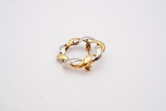 Vintage 14k Yellow Gold White Gold Brooch Pin Two Tone