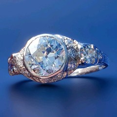 Original EARTH MINED DIAMOND Deco Engagement RING Vintage PLATINUM Solitaire S 5