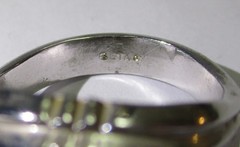 VINTAGE BLUE STAR SAPPHIRE COLOR COCKTAIL RING GYPSY HOSTESS DOME,SIGNED SETA