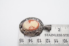 Vintage Jezlaine Sterling Silver 925 Cameo Pendant