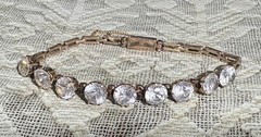 Antique Georgian 10k Gold Bracelet With White Sapphires 6.5 Inches