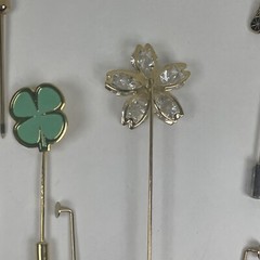 Lot of 13 Vintage Lot Pins Jewelry Novelty Assorted Colors Shapes Materials