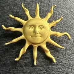 L R ~ Lady Remington signed Vintage Sunshine brooch