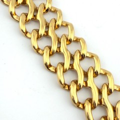 Vintage Chunky Gold Panther Bracelet Chain Link 1980s 1990s Costume Jewelry Gift