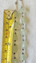 Vintage Natural Prehnite Gemstone Necklace Signed Chipita 18 Inch Plus Drop