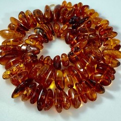 Vintage Natural Baltic Amber Necklace 18,5″ Polished Cognac Nugget Beads