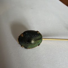 Antique Victorian Egyptian Revival Scarab Jewel Beetle Stick Pin circa 19th Cent