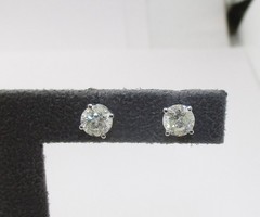 1.50CTW Round Brilliant Diamond Studs 14 Karat White Gold