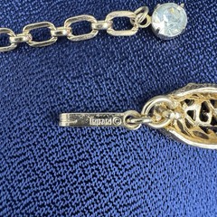 Vintage Crown TRIFARI Gold Tone Necklace & Clip-On Earrings Set ~ Excellent!