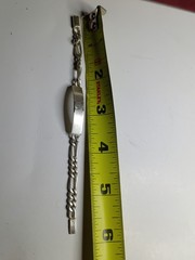 Vintage 925 Sterling Silver ID Bracelet Curb Chain 5.75” Chunky Link