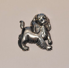Vintage Cocker Spaniel Sterling Silver Pin by Lang 1 5/8″