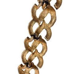 Vintage Crown Trifari Link Bracelet Mid Century Gold Trifarium Leaves 50s 60s A3