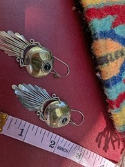 Vintage Mixed Metal Onyx Earrings