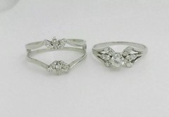 2Ct Art Deco Style Lab-Grown Diamond 14K White Gold FN Wedding Bridal Ring Set