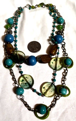 3 Strand Plastic Glass Metal VTG Beaded Necklace Lobster Clasp 19″, 21.5″, 23″