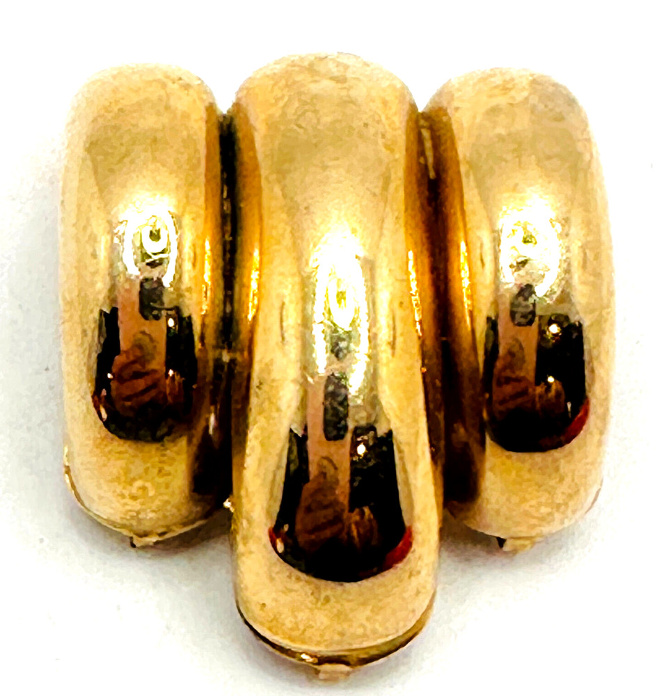 RARE Vintage BROOKRAFT 1940’s Gold Tone Puffy Brooch Pin for Dangles READ