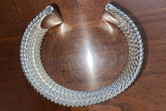 Vintage Faux Pearl Black & Silver Tone Stretch Cuff Beaded Bracelets Lot of 3