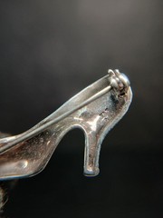 Sterling Silver 925 FAS Art Deco Marcasite High Heel Brooch