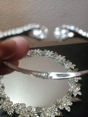 EXQUISITE Signed Givenchy 3″ Stretchable Chrome & Rhinestone Bracelet
