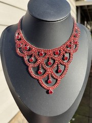 🔥Vintage Style Red Bib Necklace Earrings Set Not Signed (was $110.)