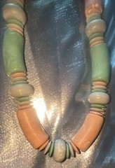Vintage Avon Sun Bleached Chunky Necklace/Looks Like It Is Made Of Clay W/swirls
