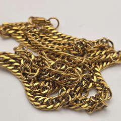 Vintage Gold Tone Cuban Link Chain Necklace 24 In 10.4mm Chunky Curb Unisex
