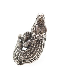 925 Sterling Silver Vintage Alligator Oxidized Ring Size 8.25