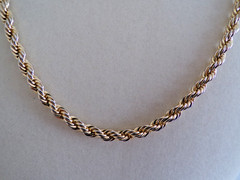 Vintage 24KT Gold Bonded GB Twisted Rope Chain Necklace 20”