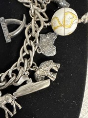 Signed Judy Lee Vintage 12 Charm Bracelet Travel Some Sterling