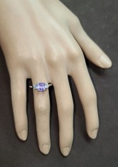 Vintage 14K White Gold Engagement ring 1.81ct.Natural Lavender Purple Sapphire