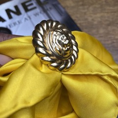 Vintage Scarf Ring Clip Gold Lion Ornate Jewelry