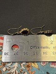 Vintage Red Tourmaline 14kt Earrings With French Wires And Hook 2.0 Grams Total