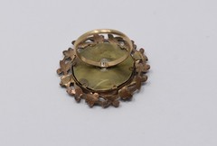 Antique c. 1900 Victorian Man Photo Portrait Ring Enamel & Gold Filled sz. 8.5
