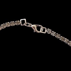 Vintage Baguette Rhinestone Statement Necklace Silver Tone Bridal Glam Hollywood