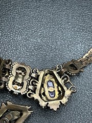 Vintage SELRO SELINI Gold Tone Purple Necklace & Earrings Book Piece Set