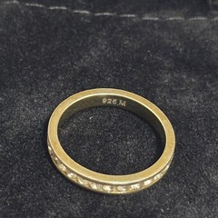 Vintage 1990s 925 Sterling Silver Gold Plated Eternity Band Ring Size 6.25 1.70g