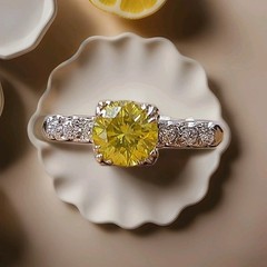 1.18ct Platinum Vintage Engagement Ring Natural Round Fancy Vivid Yellow Diamond