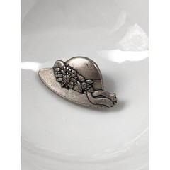 Lot 4 Vintage Birds & Blooms Pewter Pins 01-08 Cottage Limited Bird Hat Flowers