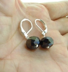925 Sterling Silver Crystal Dangle Earrings Lever Back 10*30mm
