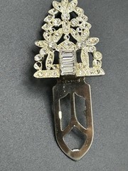 Pat Pend AT180112 Clear Rhinestones Duette Brooch Dress Clips (Missing Stones)
