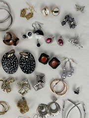 Large Earring Lot 100+ Pairs Mixed Vintage Modern Pierced Clip Hoops Studs