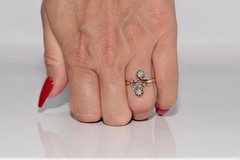 Art Deco Style Round Lab Created Diamond 14k Rose Gold FN Engagement Ring