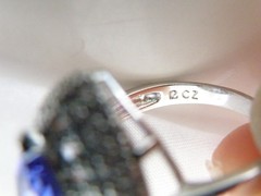 Sterling Silver 925 Simulated Tanzanite Large Ross Simons Ring Size 6