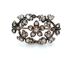 Lady’s Victorian-Era Garland Brooch- ~3.00ct (64) Old Mine & Native Cut Diamonds