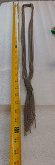 1920′ Art Deco Flapper extra long Necklace with braided brass Beads