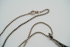 Vintage Sterling Silver Abalone Pendant 3.5cm Necklace 16″ JB39